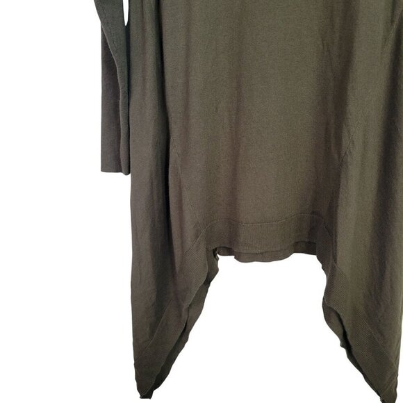 Chico's Women's Cashmere Blend Turtleneck Asymmetrical Green Sweater Size M (1) - Picture 12 of 12